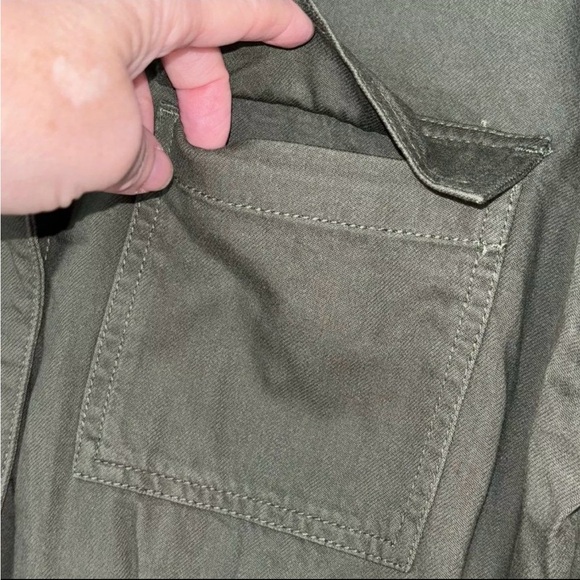 Time & Tru Olive Green Utility Tie Waist Jacket Medium - Picture 4 of 6